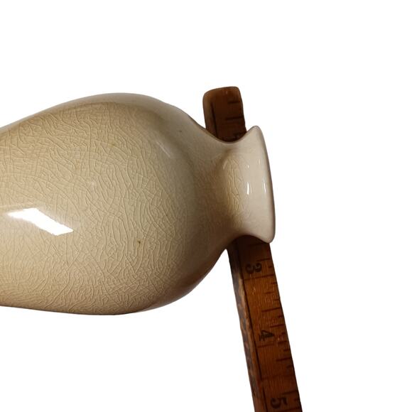 Beige Pottery Vase Rustic Primitive 🌾💐 Distressed 6" Vintage Decor - Picture 9 of 15